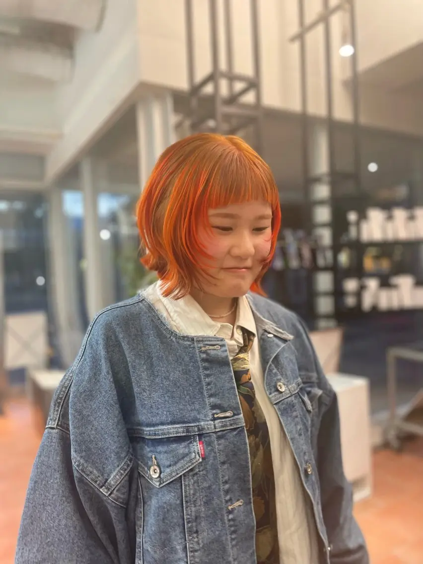 ショート カラー ヘアカラー ⭐️韓国ブリーチ 顔周りカット⭐️のヘアスタイル