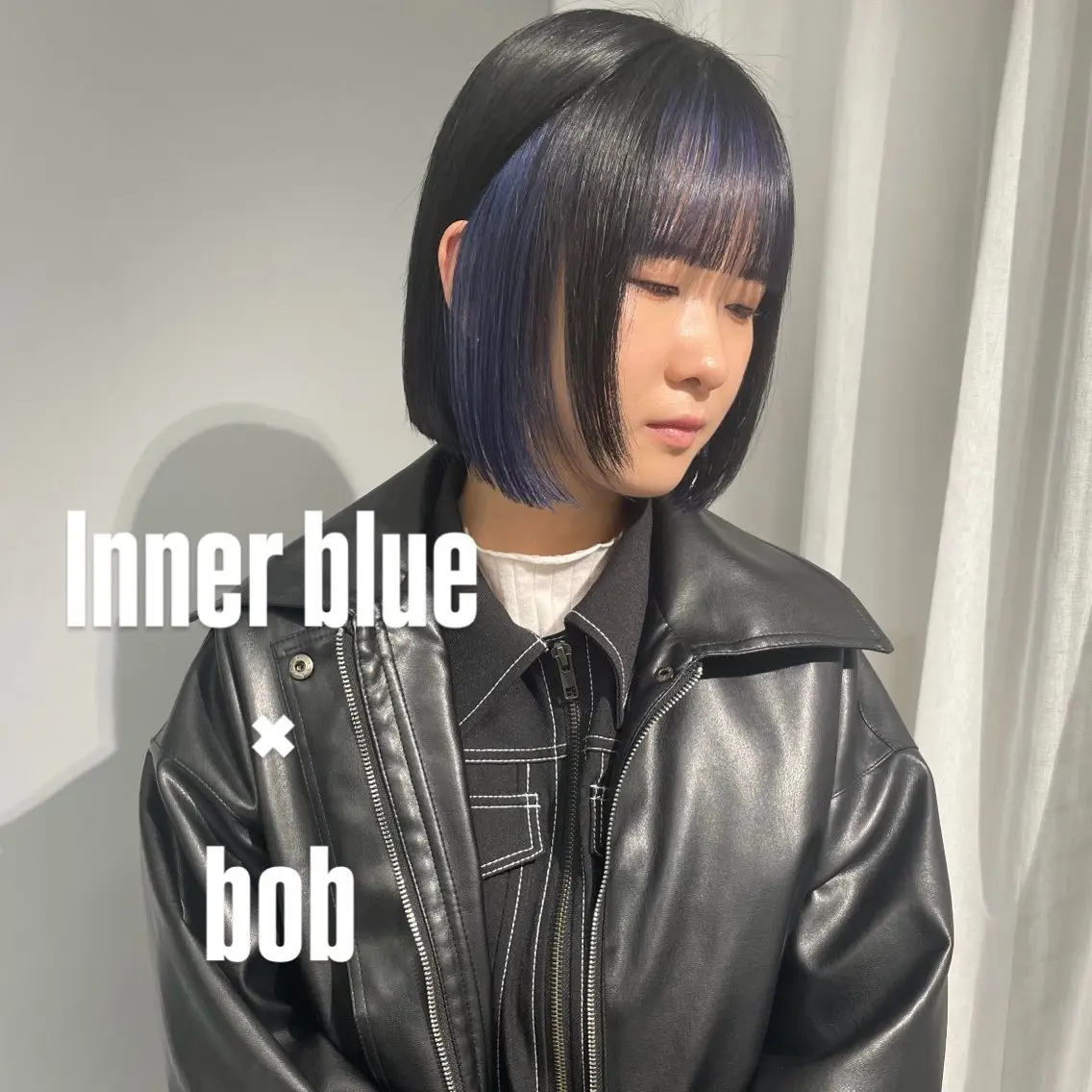 ショート カラー ブリーチ ブルーカラー ハイトーンカラー インナーカラー ボブ ヘアカラー ハイトーン/ボブ /HBL/AYUNAのヘアスタイル