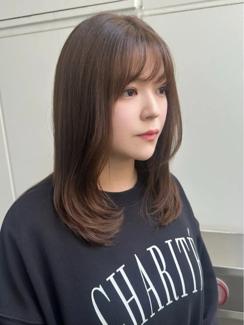 セミロング レイヤーカット ローレイヤー 髪質改善/韓国風 レイヤー/田村祐樹のヘアスタイル