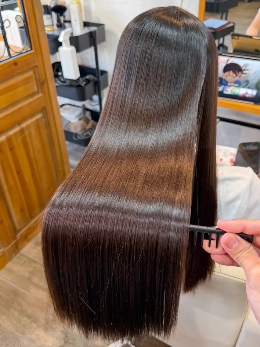 ロング 縮毛矯正 奥野 蓮のヘアスタイル