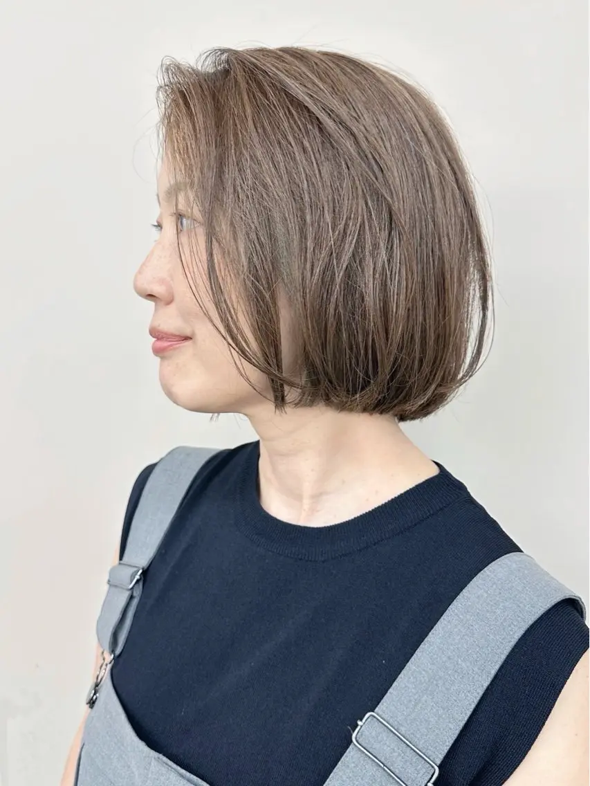 ショート カラー カット ヘアカラー トリートメント ボブ/ゆるふわ ボブパーマ/とういのヘアスタイル