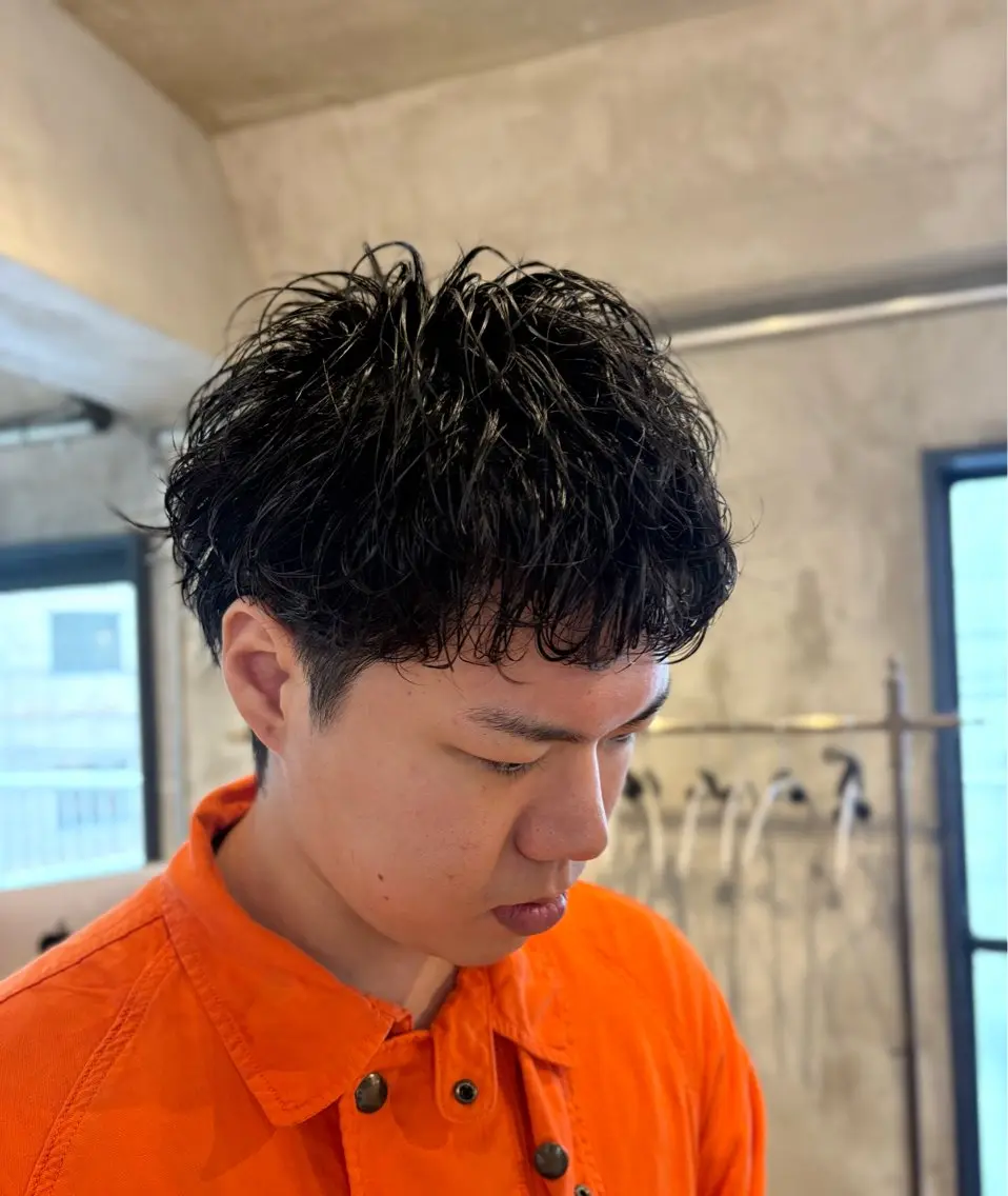 ショート パーマ メンズ カット パーマ スナップフォト確認 お願いします!竹内のヘアスタイル