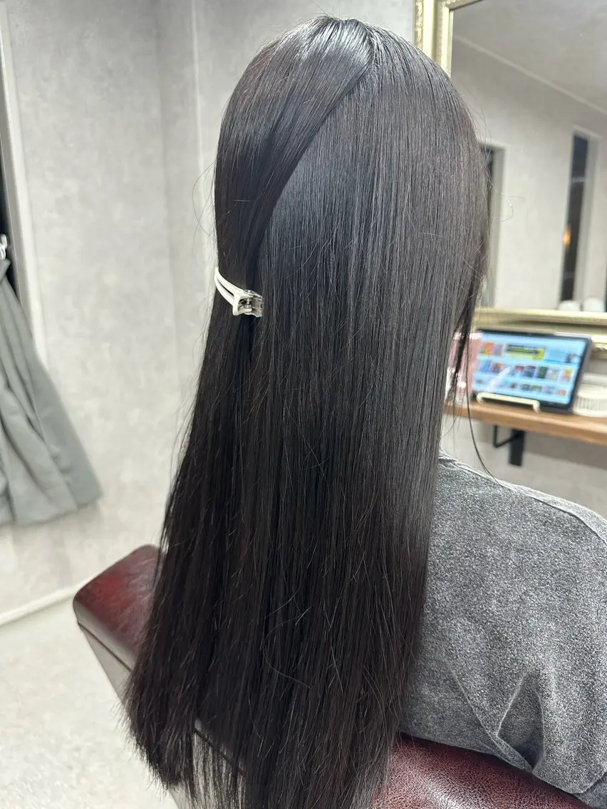 ロング カット 縮毛矯正 トリートメント Lien 深井店のヘアスタイル