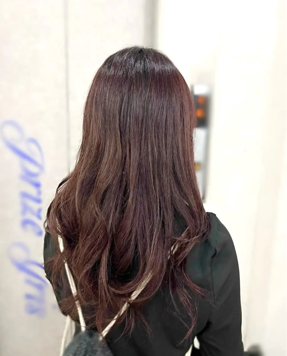 ロング ピンクブラウン カット ヘアカラー トリートメント ✨ TOMOKO🦋✨のヘアスタイル