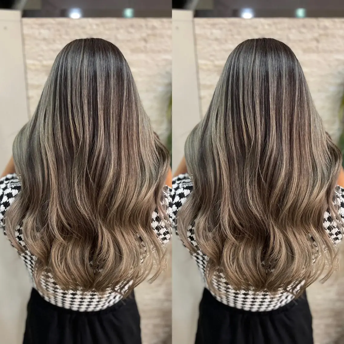 セミロング カット ヘアカラー Y Uのヘアスタイル