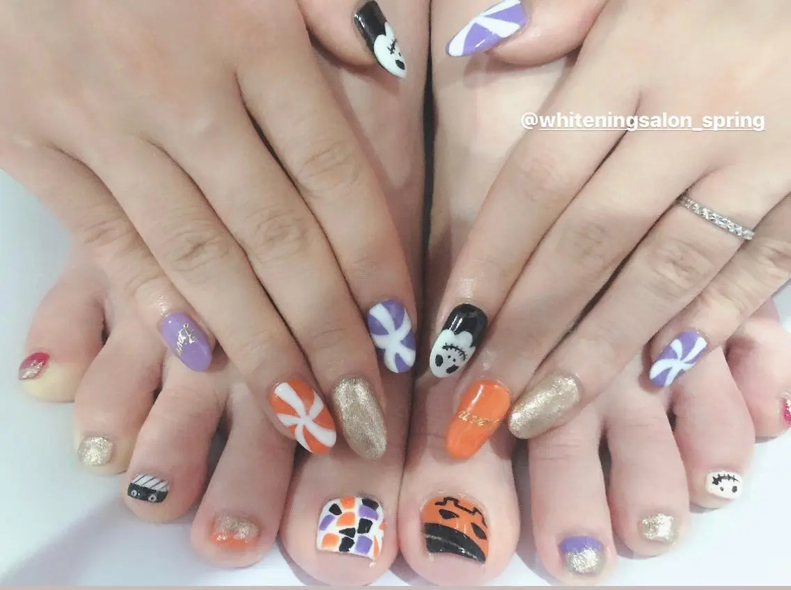 ネイル フットネイル ハロウィン Nakao Hitomiのネイルデザイン