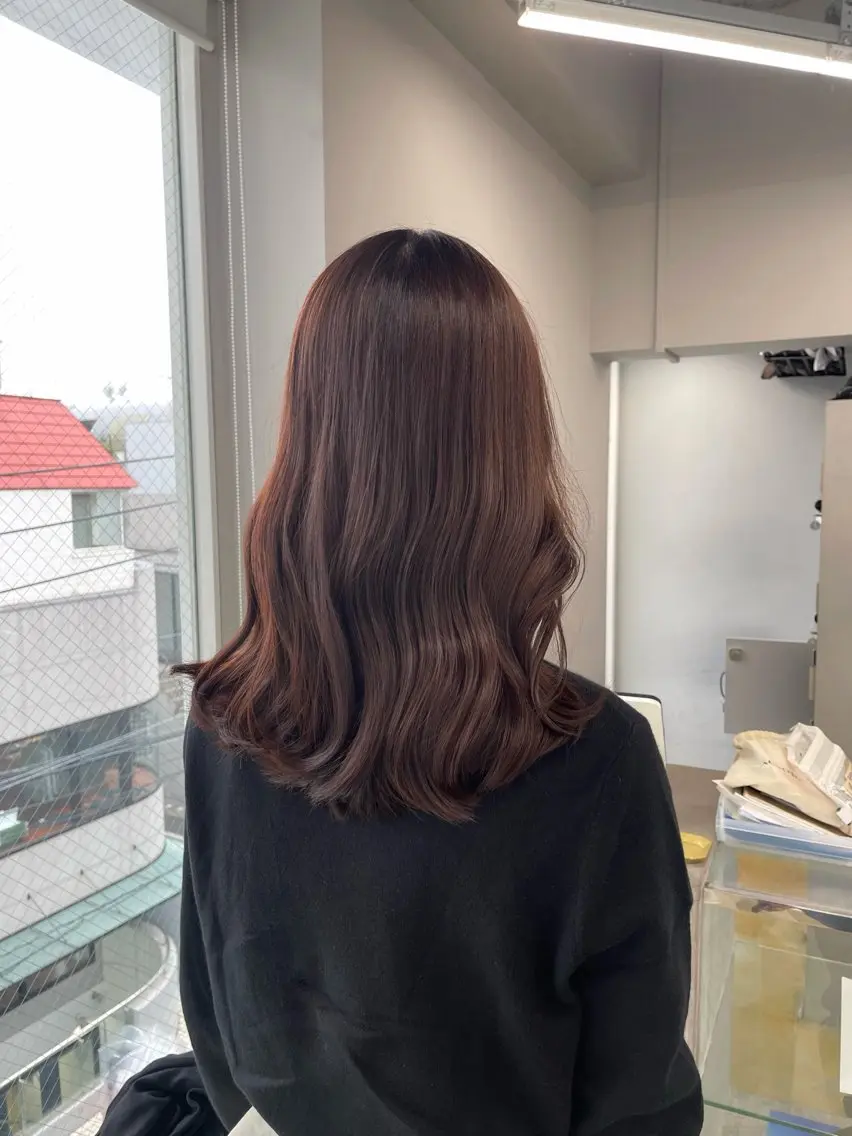 セミロング カラー ヘアカラー トリートメント 愛莉/ラベンダー/ ベージュ/ブラウンのヘアスタイル