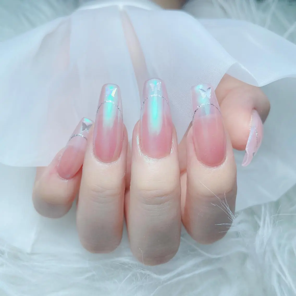 ネイル クリアネイル フラワーネイル グラデーション キラキラネイル マグネットネイル ハンドネイル princess スカルプ専門店のネイルデザイン
