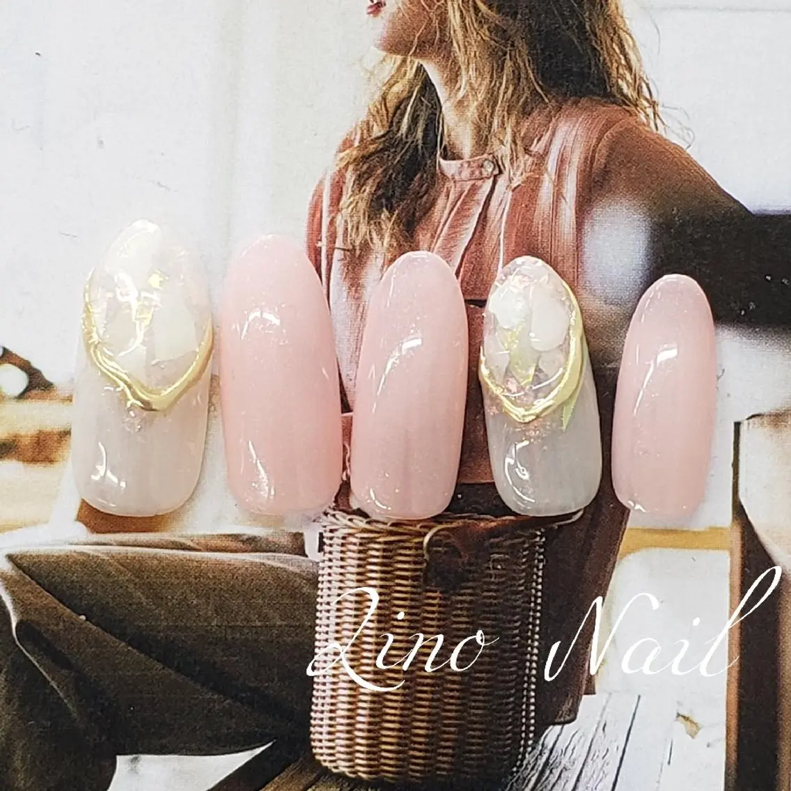 ネイル オーロラネイル カジュアル ジェルネイル キラキラネイル ミラーネイル ハンドネイル Lino Nailのネイルデザイン