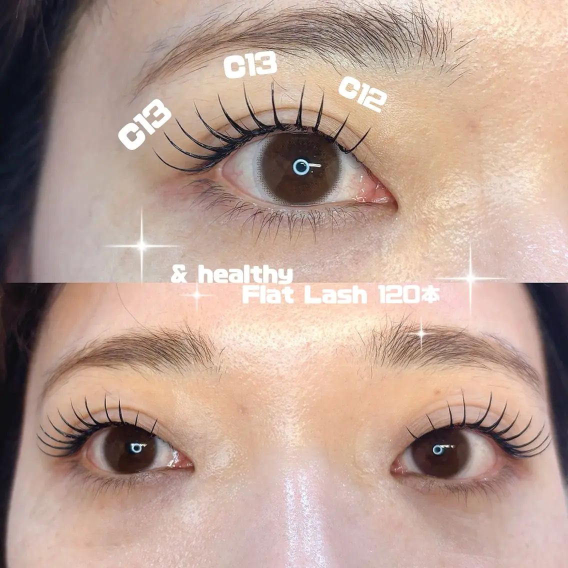 マツエク・マツパ 束感まつ毛 フラットラッシュ 一重×まつ毛パーマ マツパ ANEW__ RIRIKOのマツエク・マツパデザイン