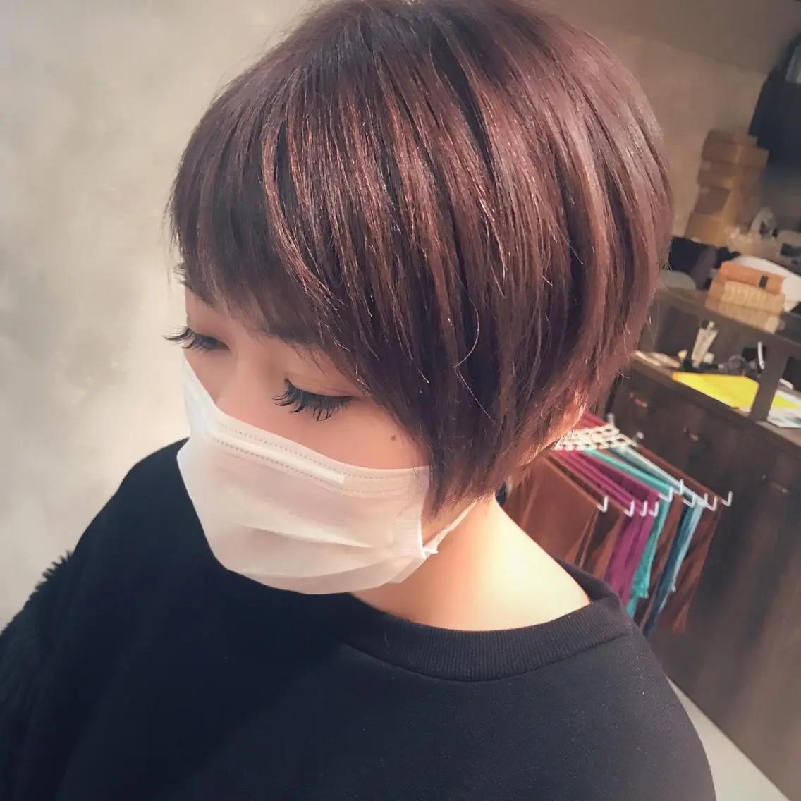 ショート カラー ショートボブ ラベンダーカラー ピンクカラー ボブ ショートヘア 松村 崇弘のヘアスタイル