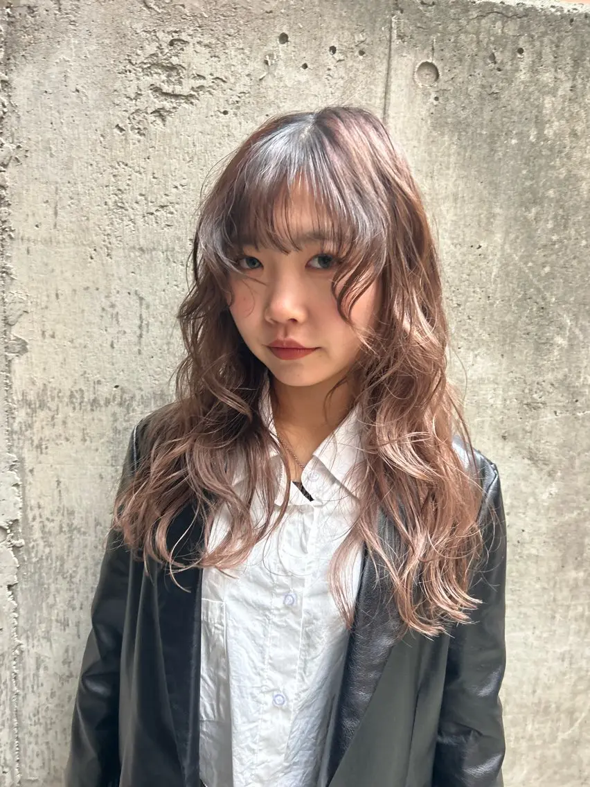 ミディアム カラー パーマ カット ヘアカラー トリートメント ayano/パーマ/ 暖色カラーのヘアスタイル