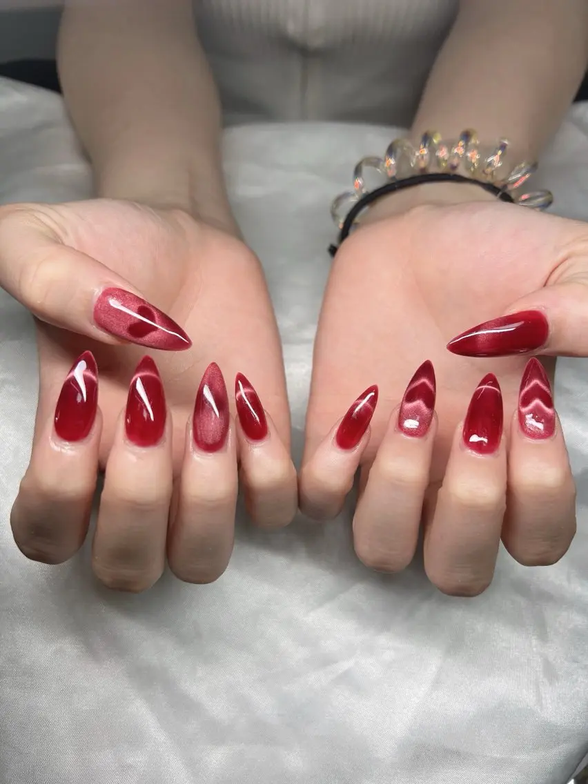 ネイル 長さ出し グラデーション キラキラネイル マグネットネイル ニュアンスネイル Lee Nails チップ長さだし専門店のネイルデザイン