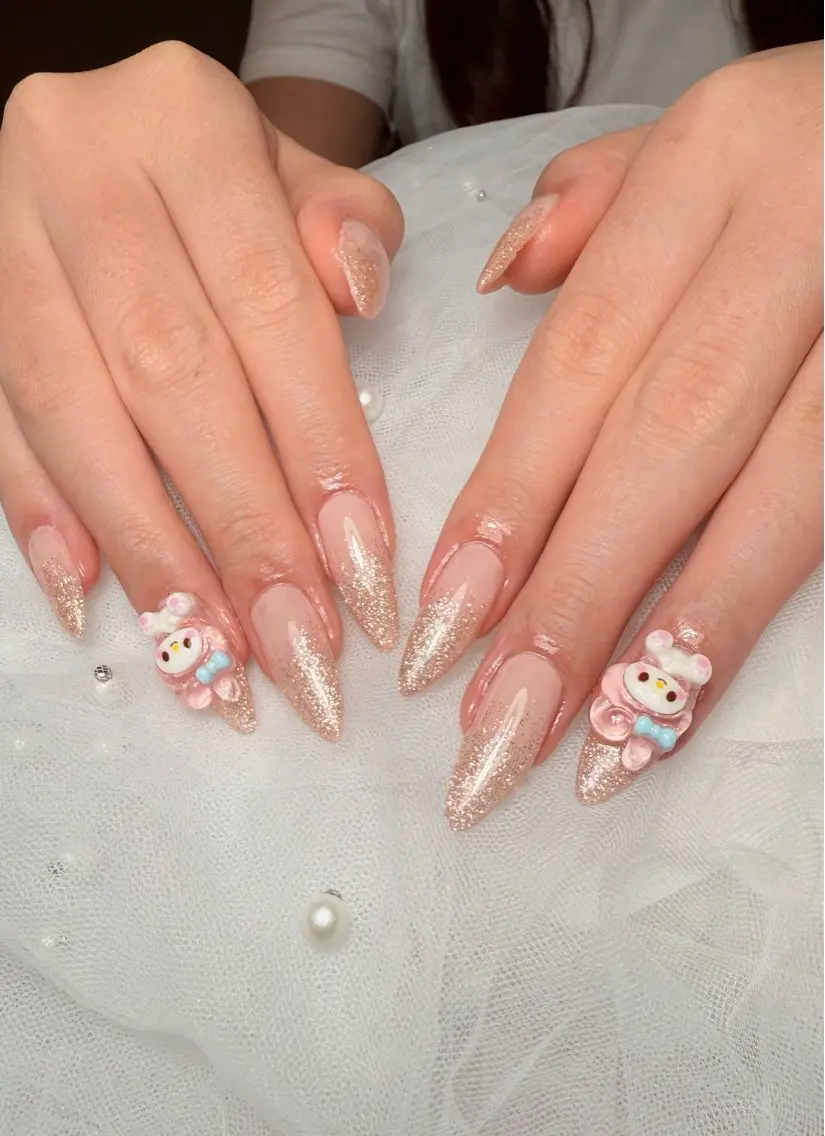 ネイル クリアネイル ガーリー グラデーション キラキラネイル 韓国ネイル 🌹Belle Nail🌹のネイルデザイン