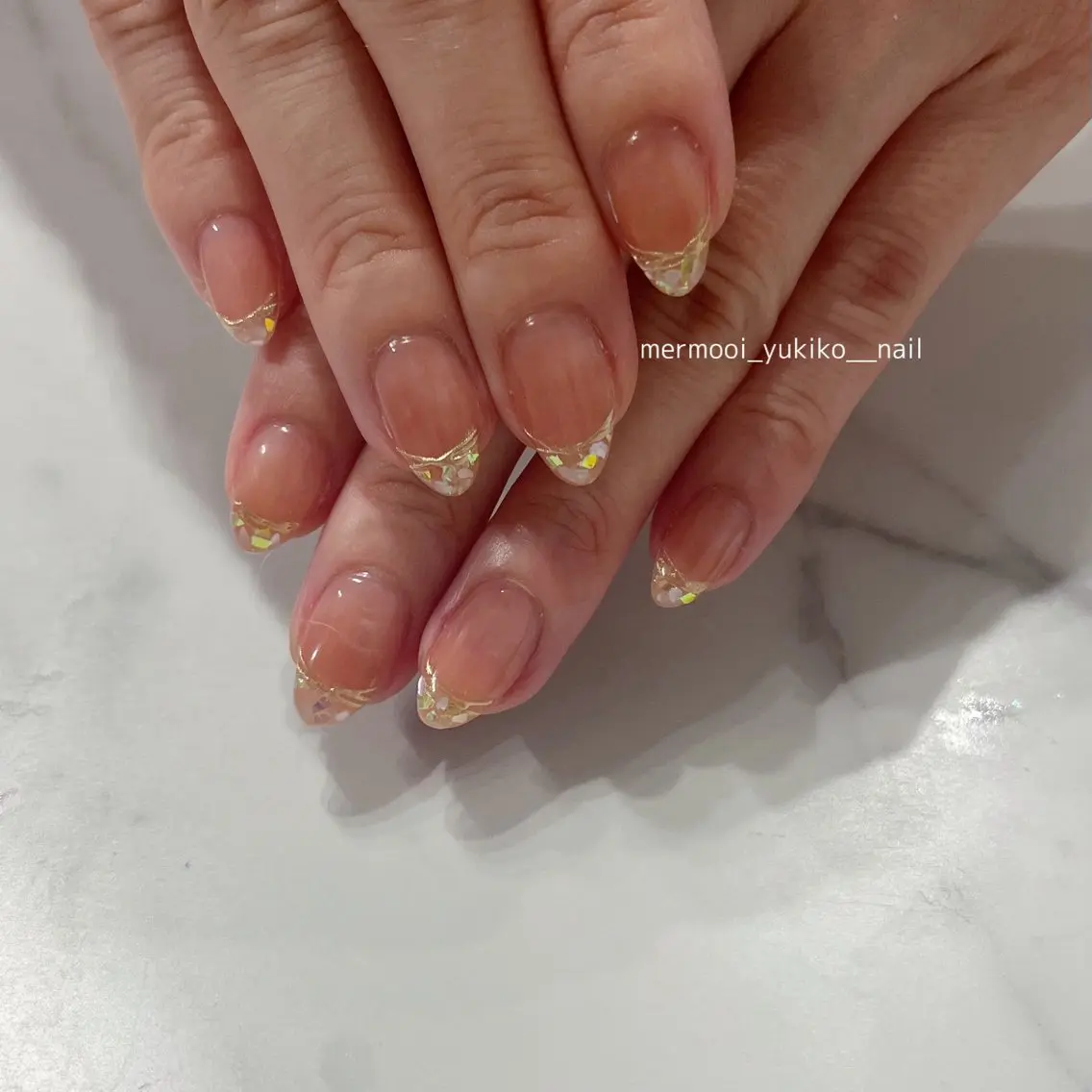 ネイル クリアネイル フレンチネイル mermooi nailのネイルデザイン