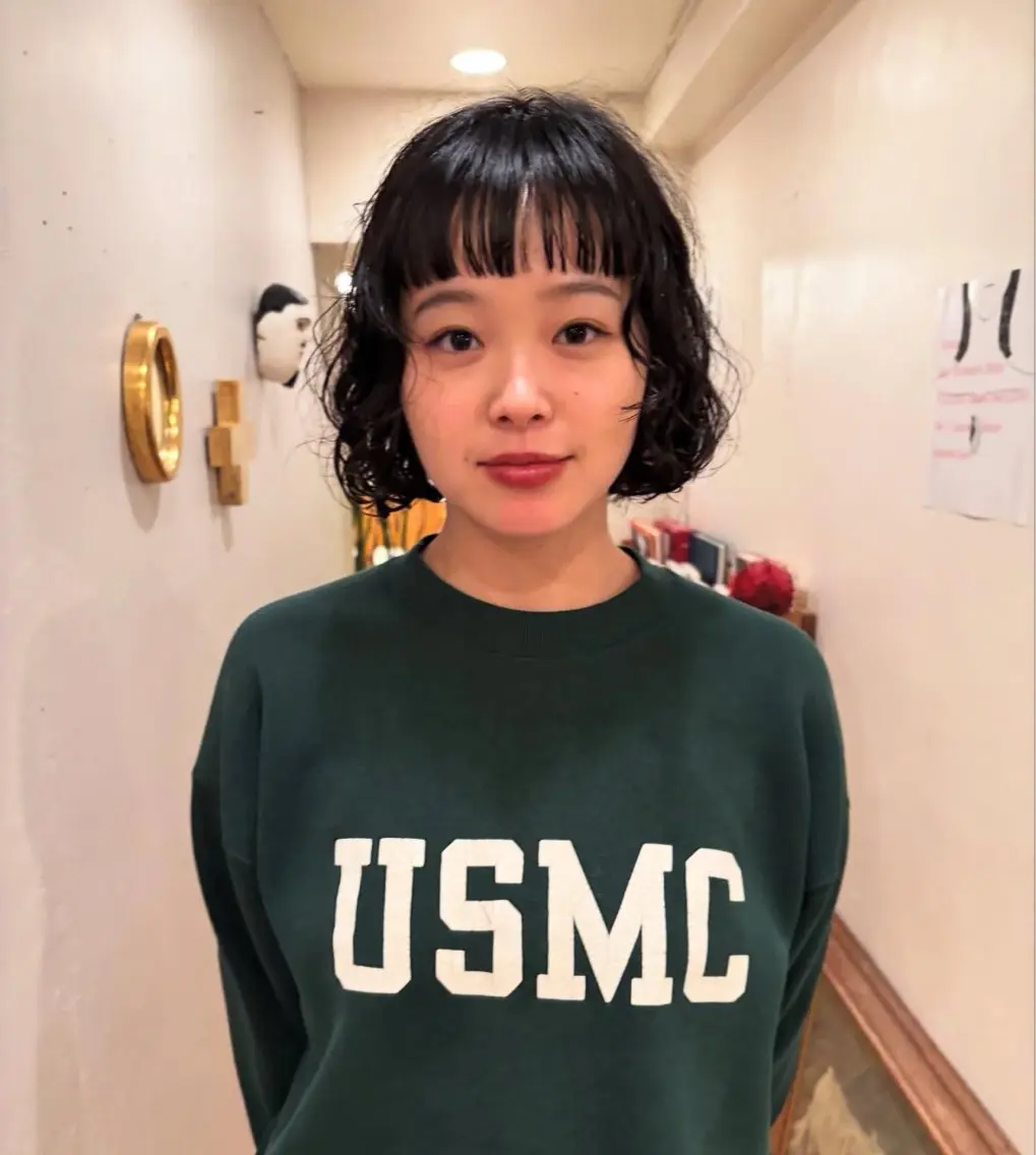 ショート パーマ ボブ 宮嶋 里会のヘアスタイル