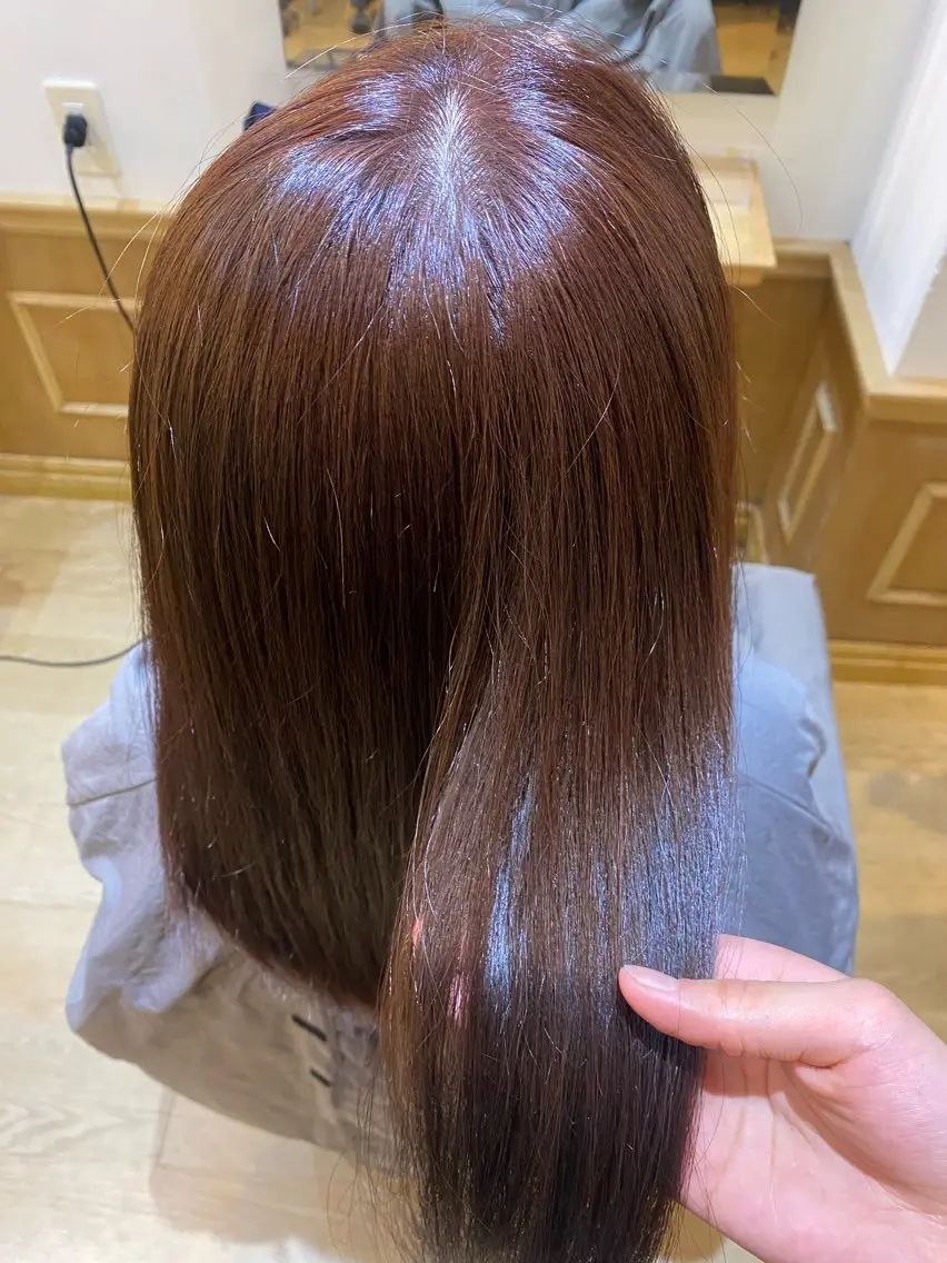 セミロング ピンクブラウン 髪質改善サロン🫧 セキチサトのヘアスタイル