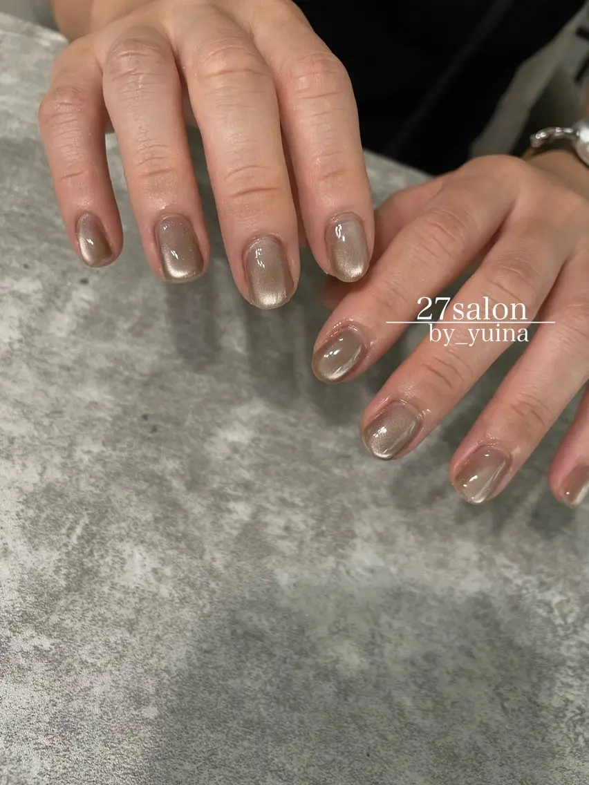 ネイル マグネットネイル ビー玉ネイル ハンドネイル 27salon yuinaのネイルデザイン
