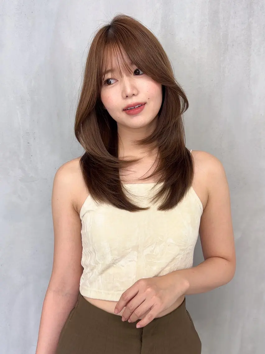 ミディアム カット ヘアカラー トリートメント 廣瀬双葉 ボブ/ミディアムのヘアスタイル