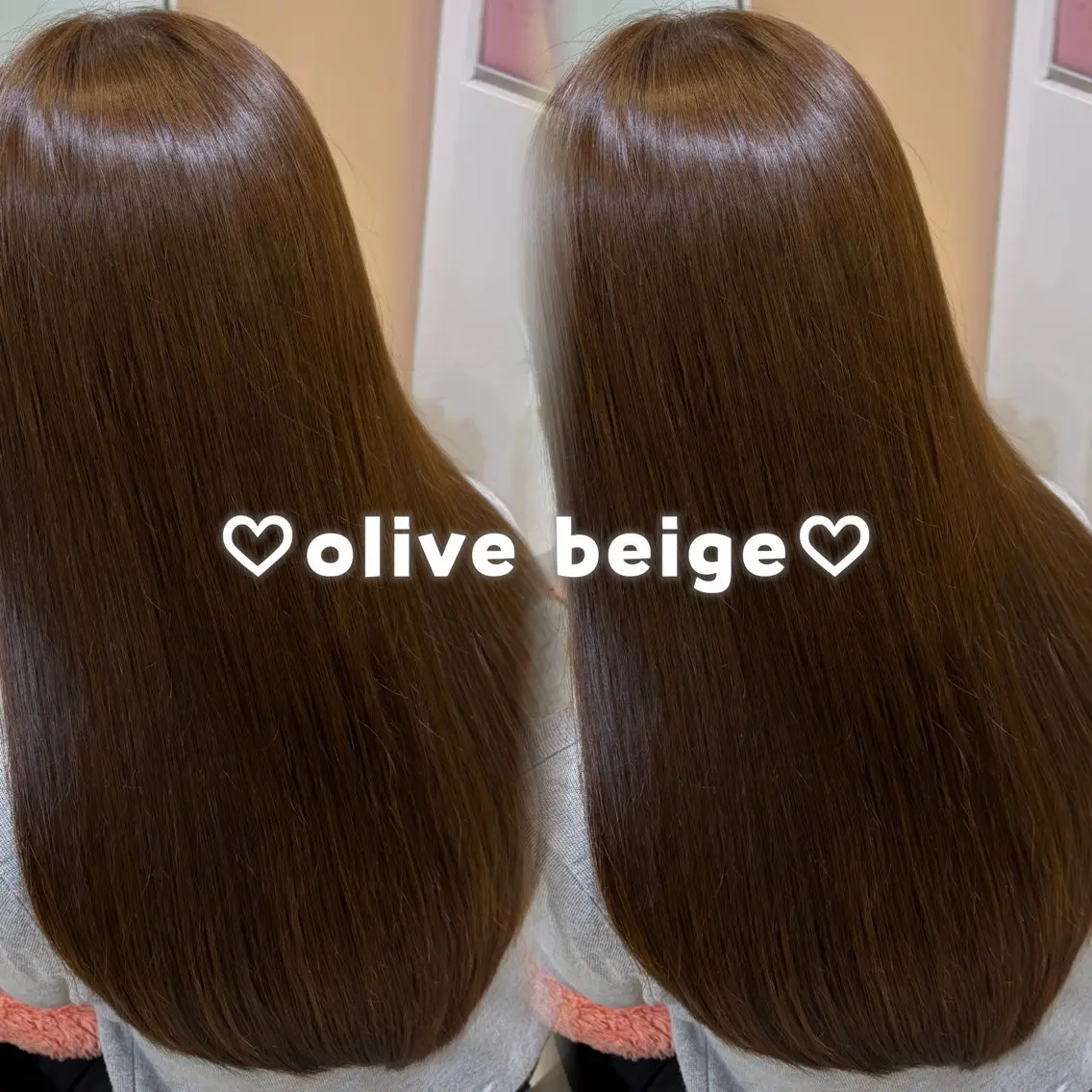 ロング カラー ベージュカラー オリーブベージュ ヘアカラー トリートメント ♡透明感カラー/新宿 縮毛矯正/Rina♡のヘアスタイル