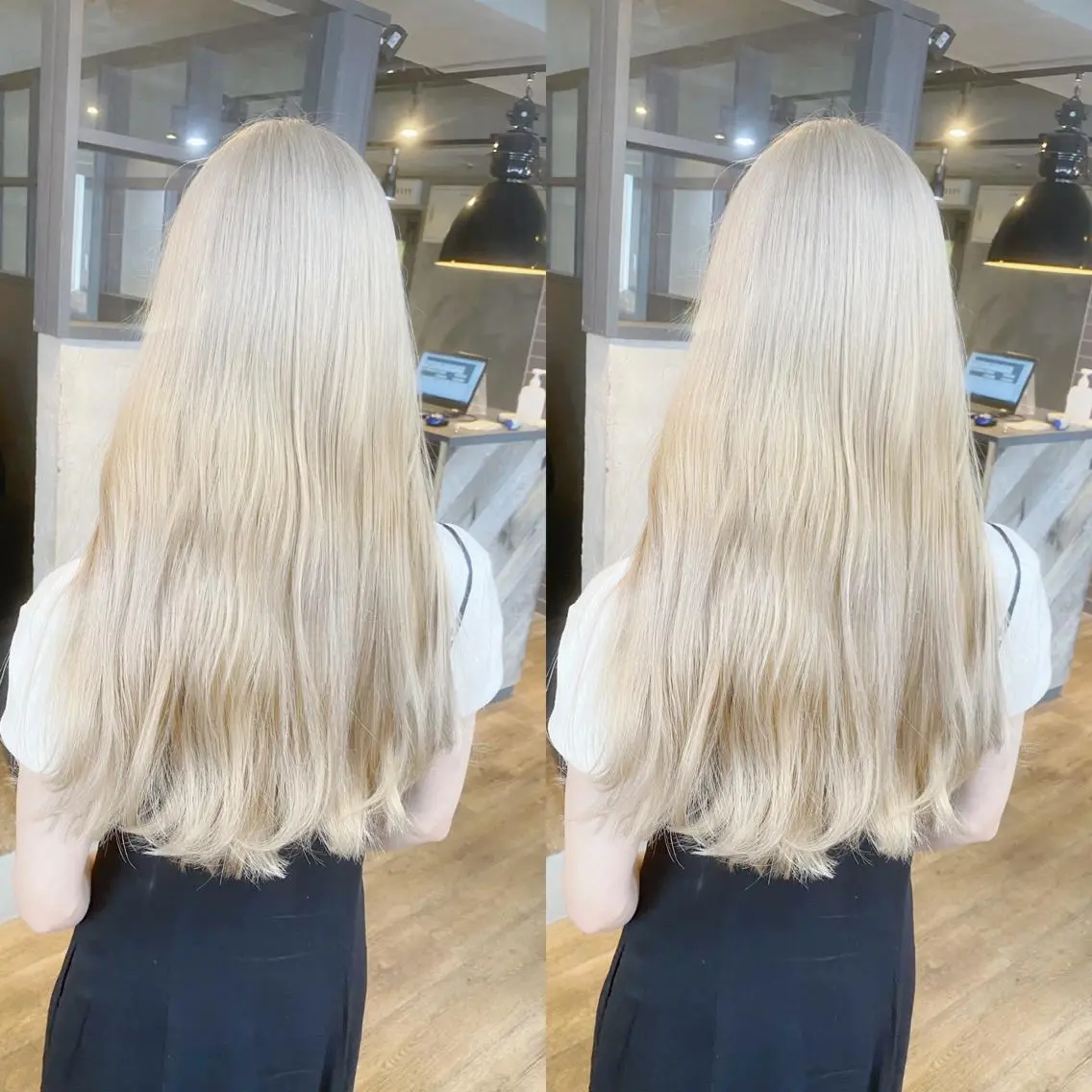 ロング カラー ヘアカラー トリートメント yoriダブルカラー 代表すがわらのヘアスタイル