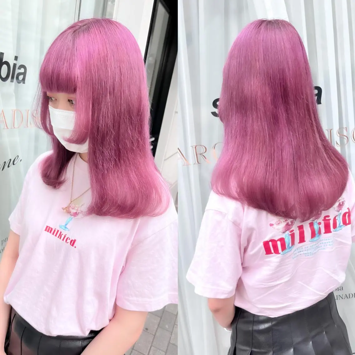 セミロング カラー ブリーチ ヘアカラー miyu /トレンド カラー×艶髪のヘアスタイル