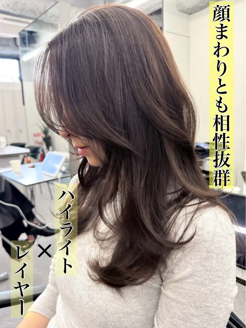 ロング カラー ブリーチ ハイライトカラー ハイライト ヘアカラー ハイライト/レイヤー 河原町/Manatoのヘアスタイル