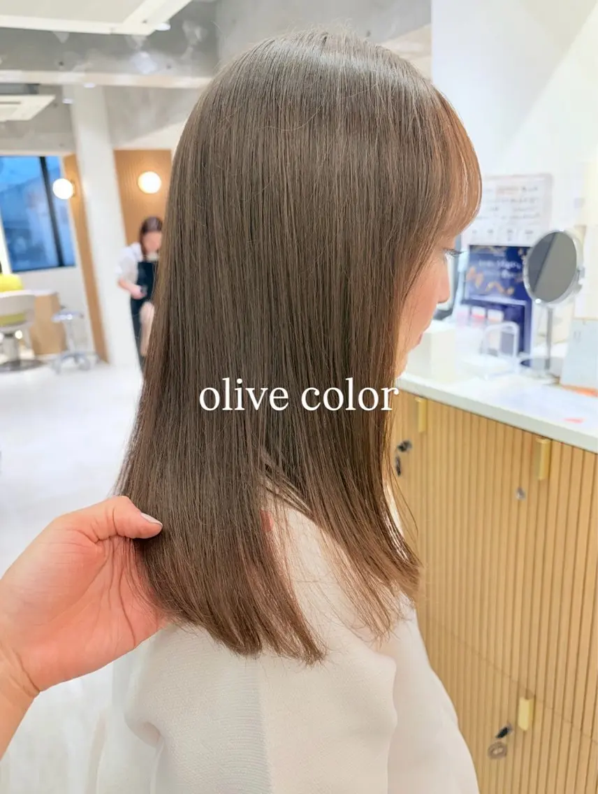セミロング カラー アディクシーカラー アッシュ イルミナカラー オリーブカラー 🫧ナギサ/本厚木/ ボブ/ミディアム🫧のヘアスタイル