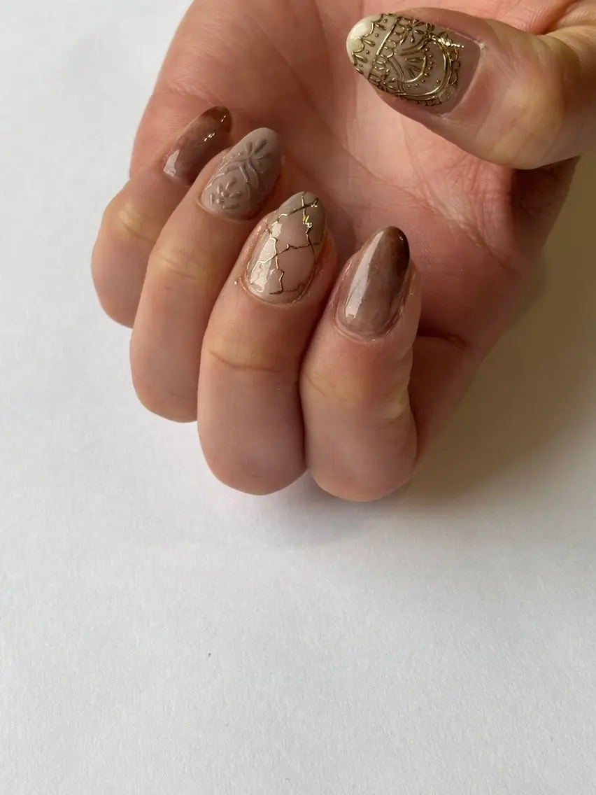 ネイル 手描き🌸ニュアンス monny nailのネイルデザイン