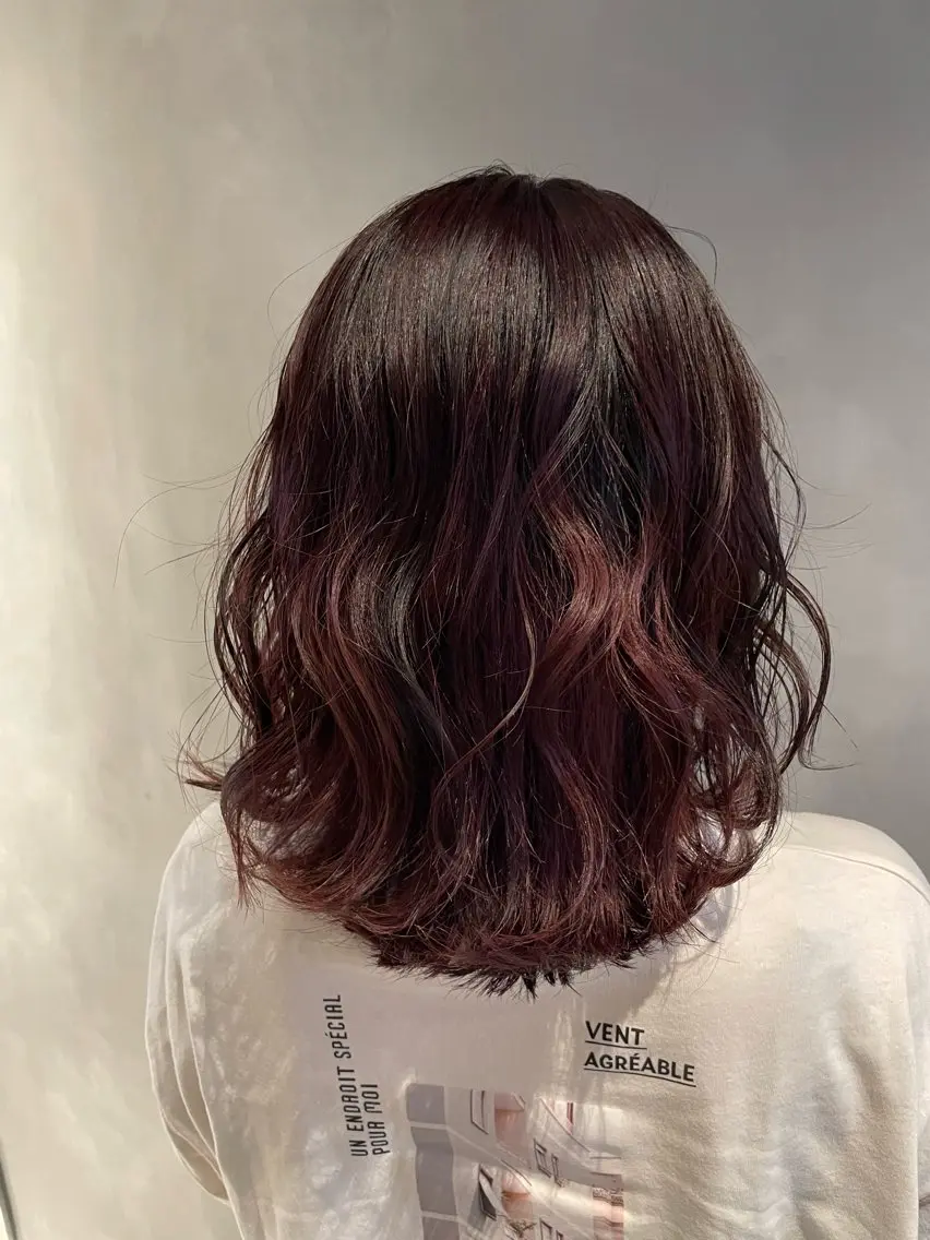 ミディアム カラー カット ヘアカラー トリートメント 長谷川 沙紀のヘアスタイル
