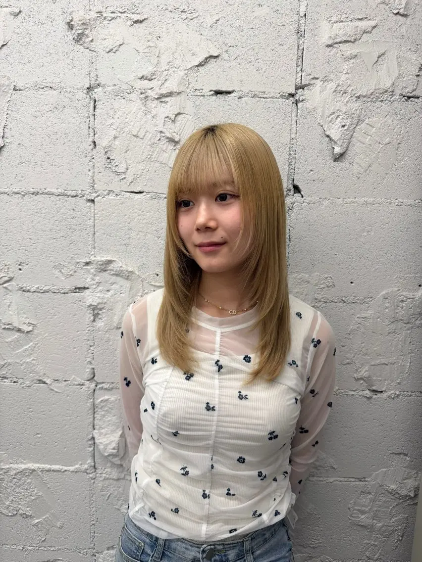 セミロング ヘアアレンジ レイヤーカット 💜RIO/韓国風 寒色・暖色カラー💜のヘアスタイル