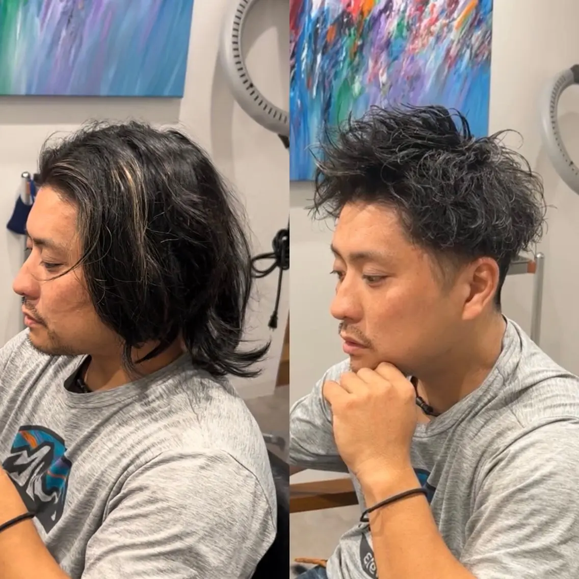 ショート パーマ メンズ メンズパーマ ツイストスパイラルパーマ スパイラルパーマ リベイルけんた モデル募集のヘアスタイル