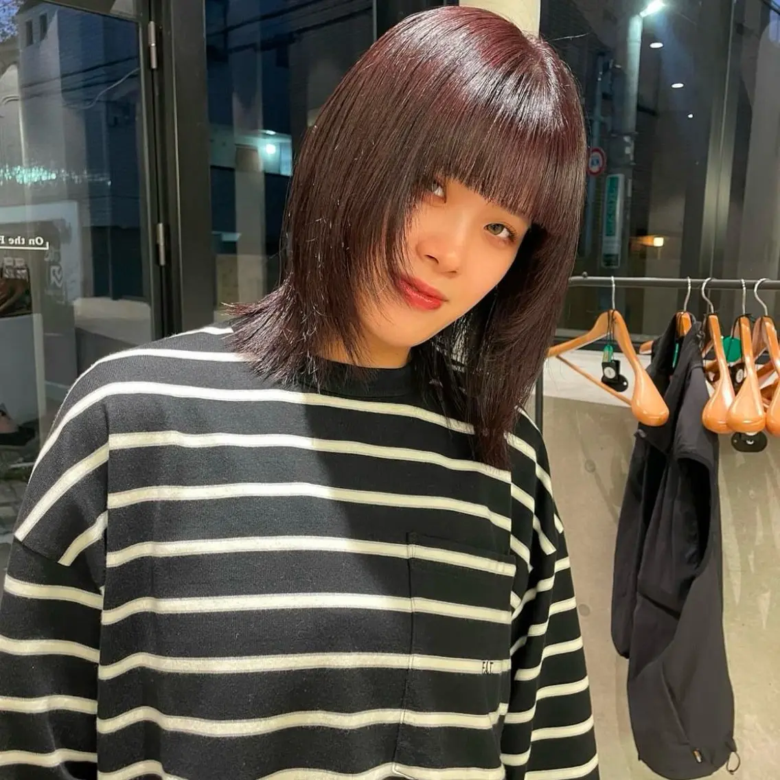 ショート カラー レイヤーカット 縮毛矯正 カット ヘアカラー 縮毛矯正 トリートメント Mizobe misakiのヘアスタイル