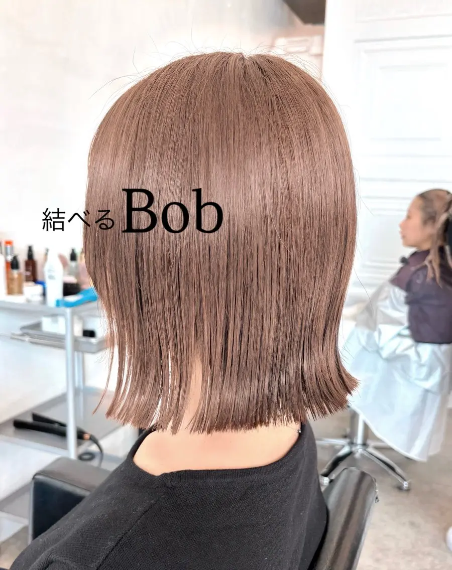 ミディアム カラー ヘアアレンジ 透明感カラー グレージュ ボブ 🌱ボブ/レイヤー/ ベージュ/あやみ✨のヘアスタイル