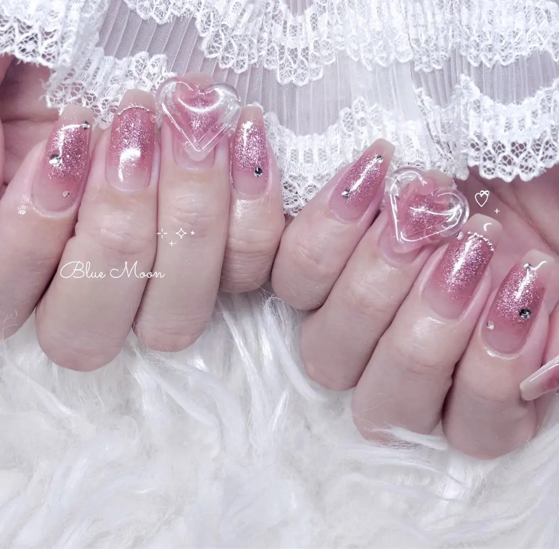 ネイル ハート ハンドネイル フットネイル ハンドケア nail salon Blue Moonのネイルデザイン