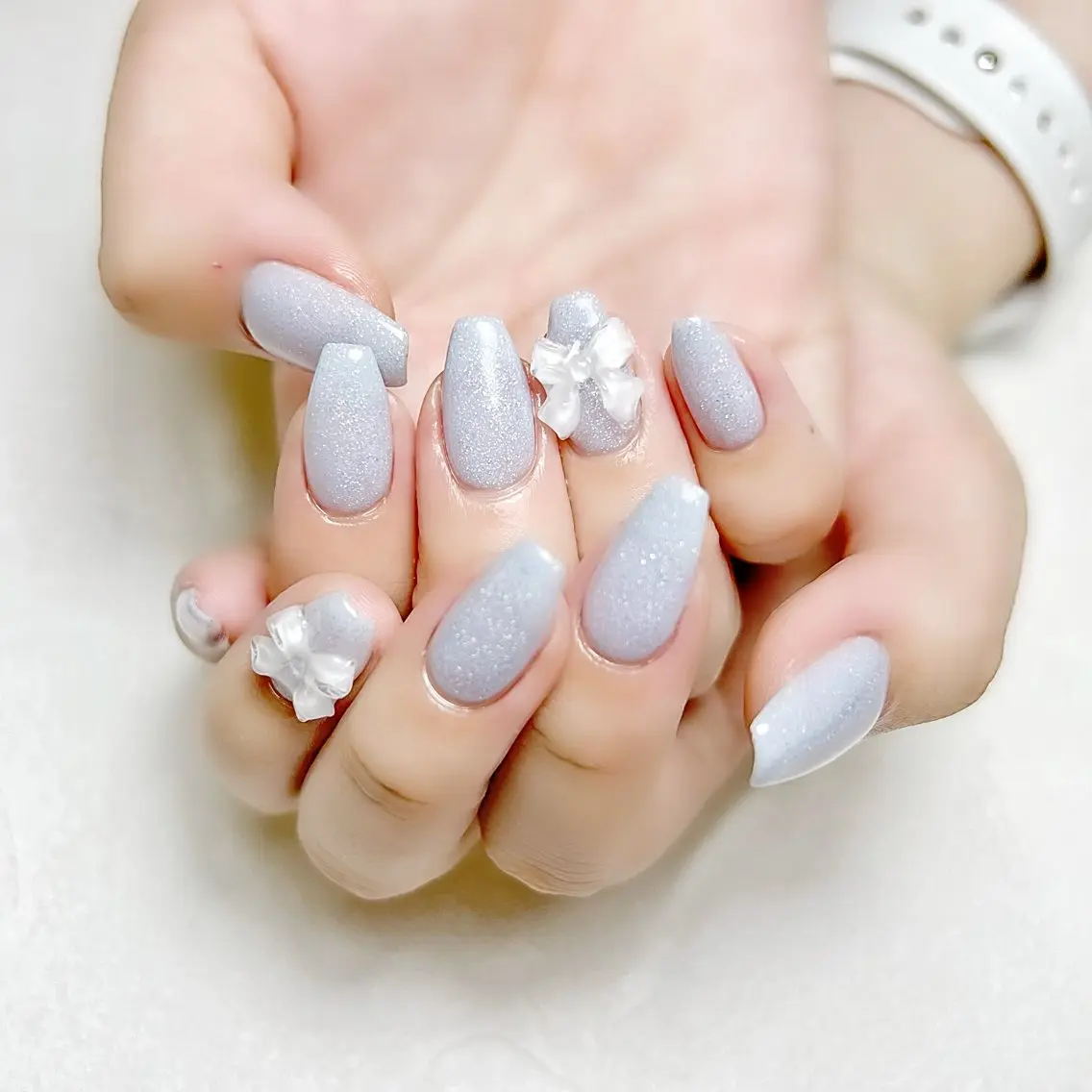 ネイル オフィスネイル ワンカラーネイル リボン 冬ネイル rouse nail RISATOのネイルデザイン