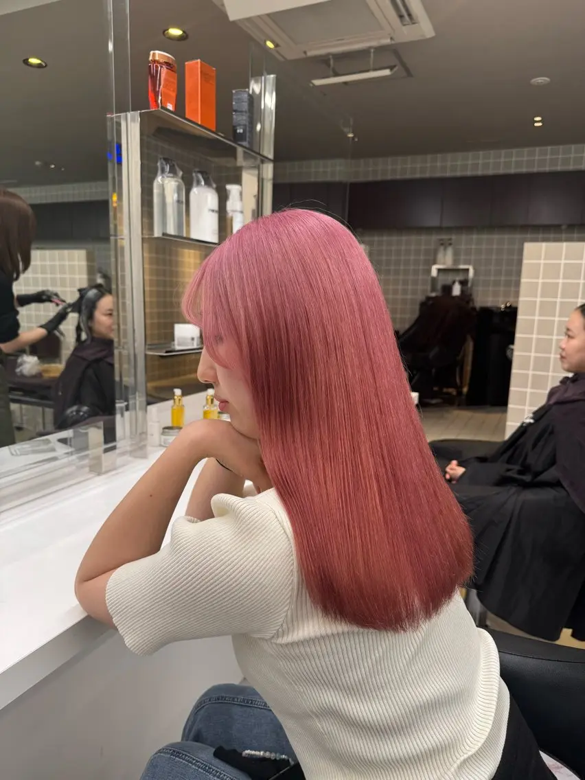 セミロング カラー ヘアアレンジ Over hair_ misakiのヘアスタイル