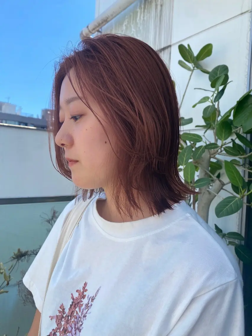 ミディアム カラー ヘアアレンジ ブラウンカラー 押切 響 のヘアスタイル