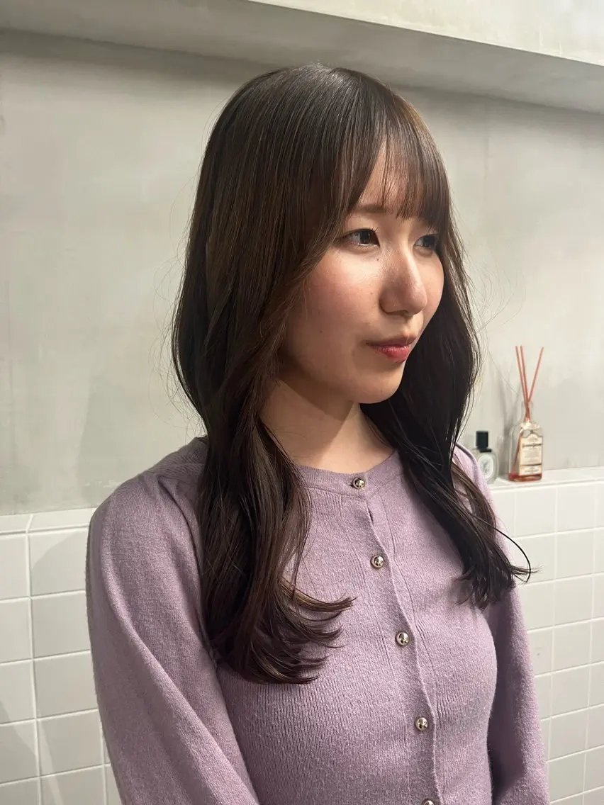 ロング カラー ブラウンカラー ナチュラルブラウン anon Loemのヘアスタイル