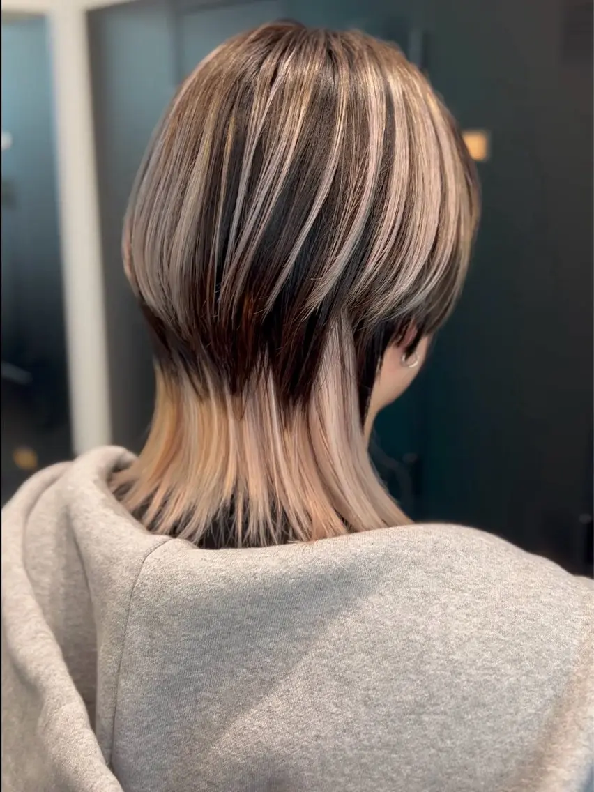 ミディアム カラー ブリーチ ダブルカラー イルミナカラー ブリーチなしカラー ボブ カット ヘアカラー トリートメント LUCK 本厚木店のヘアスタイル
