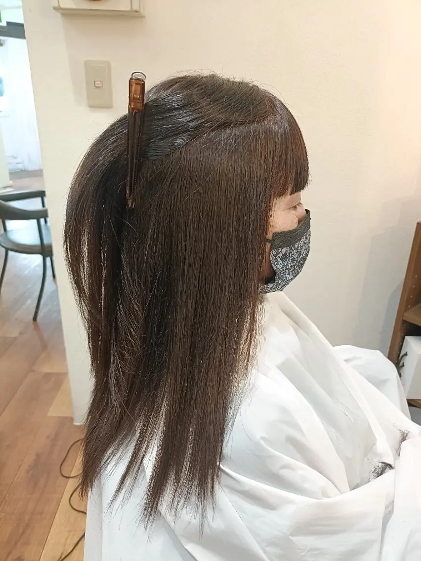 ロング パーマ 縮毛矯正 谷口ゆめ/縮毛矯正/ 大人女子/眉ワックスのヘアスタイル