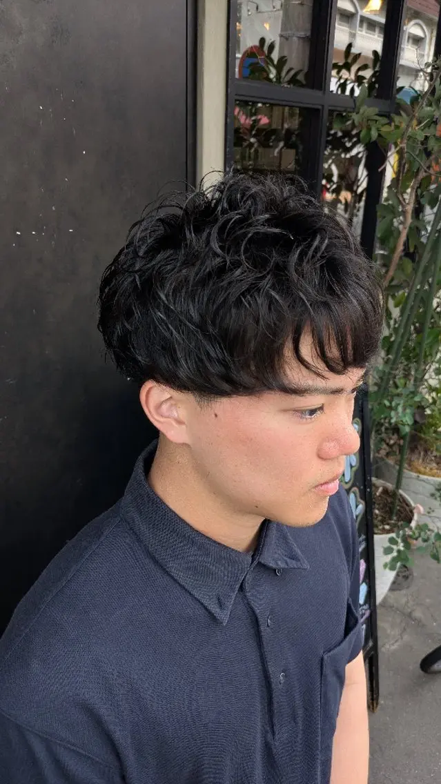 ショート メンズ パーマ メンズパーマ 育てる髪質改善🩵 naoko🩵南行徳のヘアスタイル