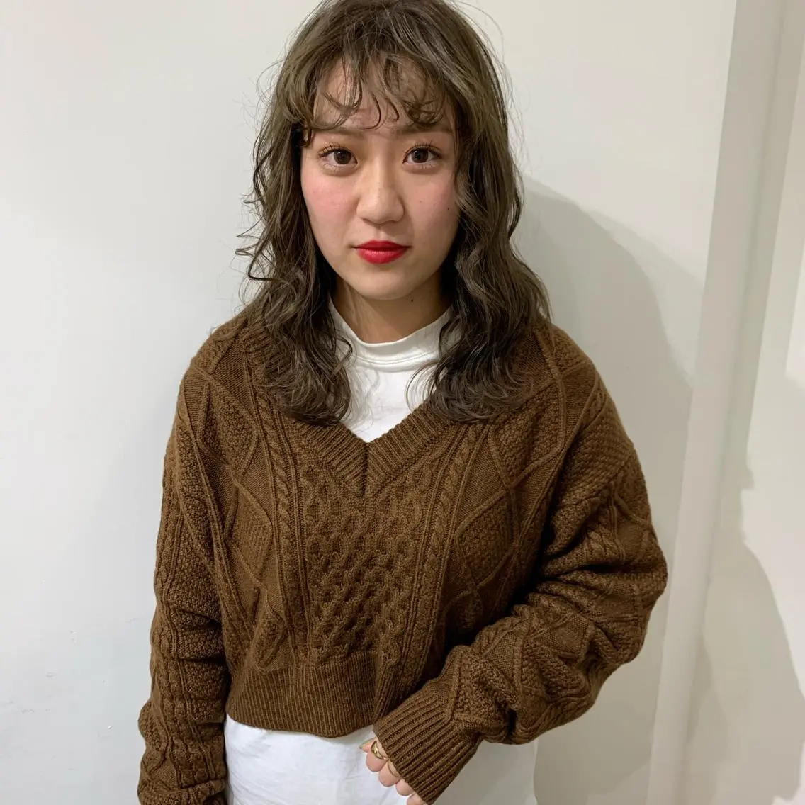 セミロング カラー ベージュカラー オリーブベージュ ヘアカラー トリートメント レイヤー/顔周り /AKARIのヘアスタイル