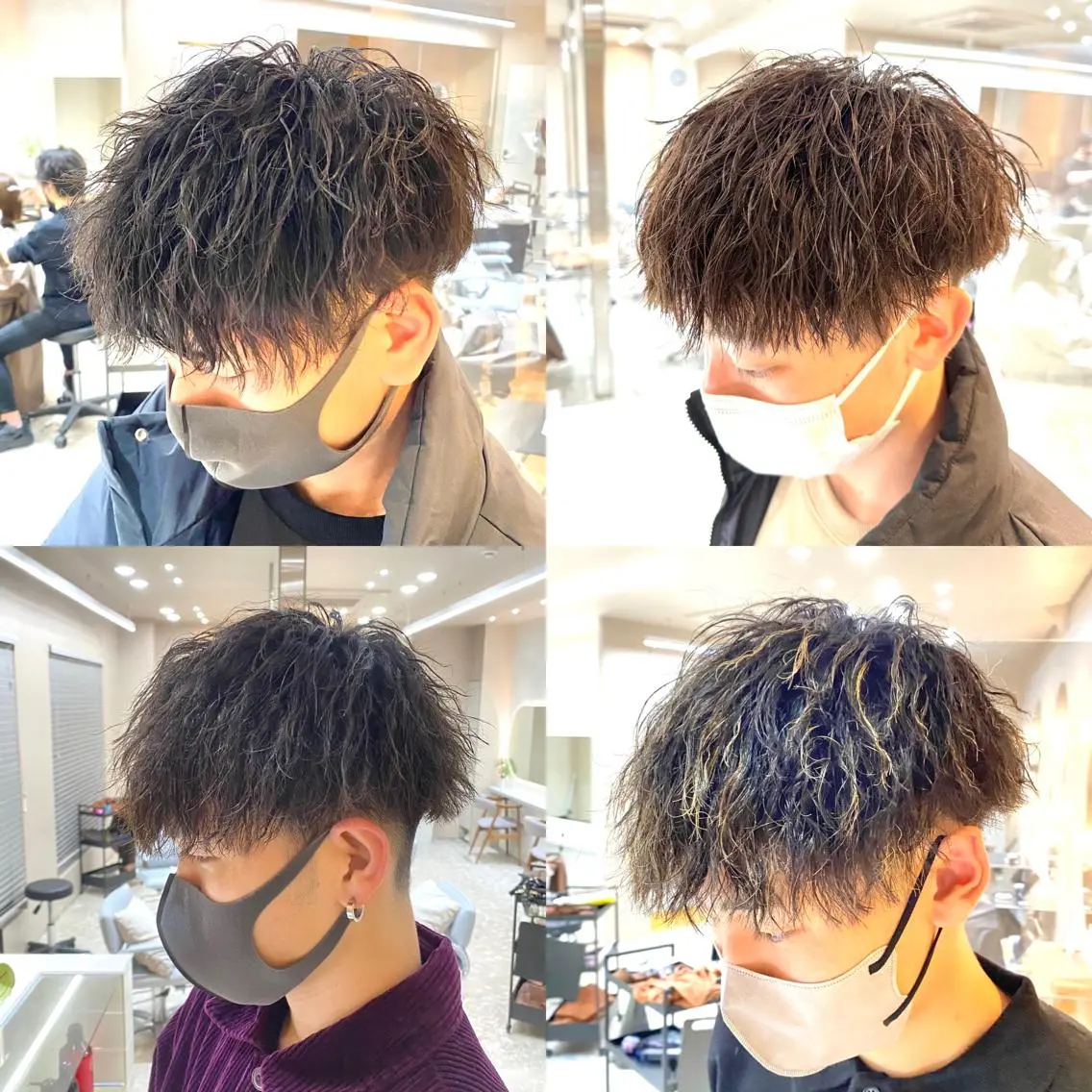 パーマ メンズ アップバング マッシュ メンズパーマ メンズツイストパーマ ツイストスパイラルパーマ 梅田中崎町メンズ 美容師ユースケのヘアスタイル