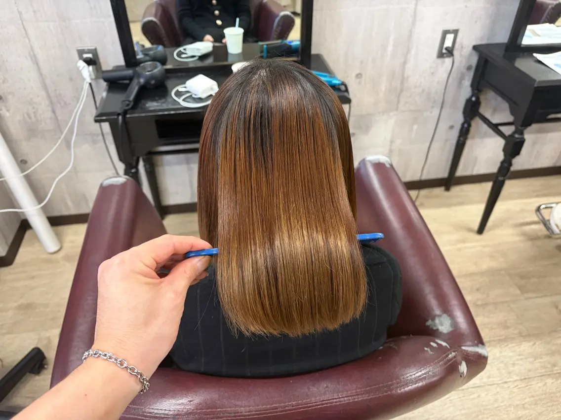 ミディアム カット 縮毛矯正 頓所 大昂のヘアスタイル