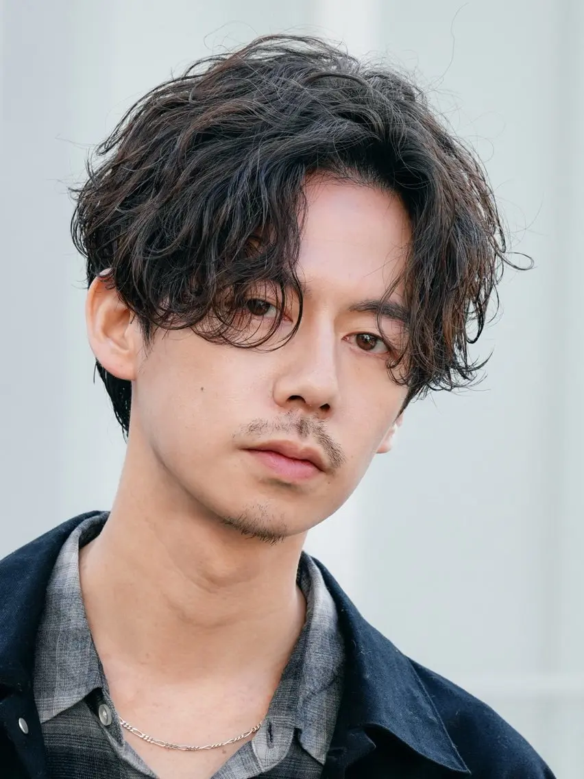 ミディアム カット パーマ 菅野 智敬のヘアスタイル