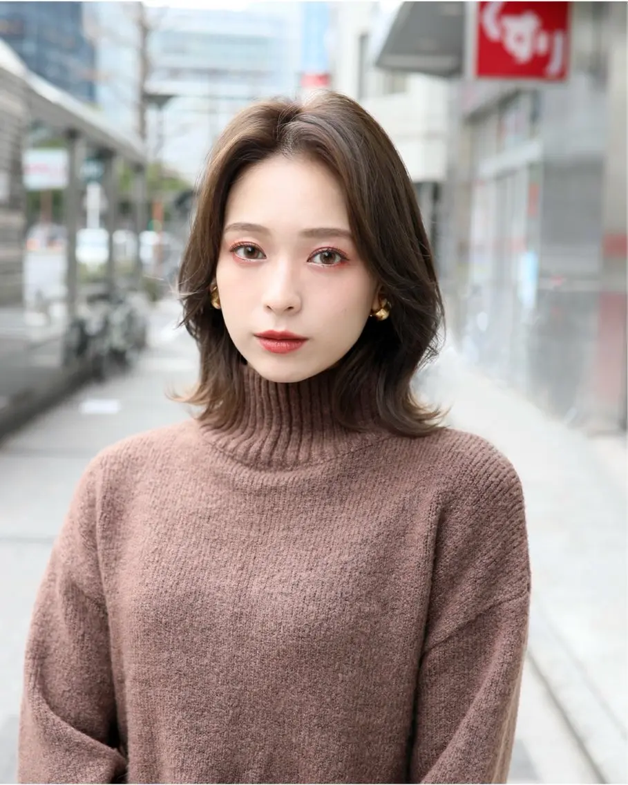 ミディアム カラー 透明感カラー 韓国風ヘア カット ヘアカラー トリートメント ガレリア エレガンテ栄のヘアスタイル
