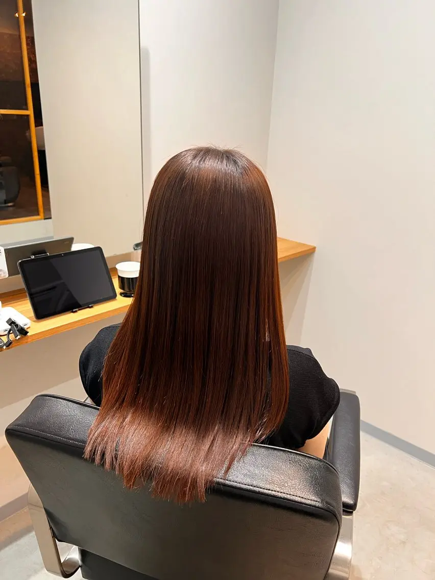 ロング カット ヘアカラー 縮毛矯正 トリートメント onestリュウガ 縮毛矯正/透明感のヘアスタイル