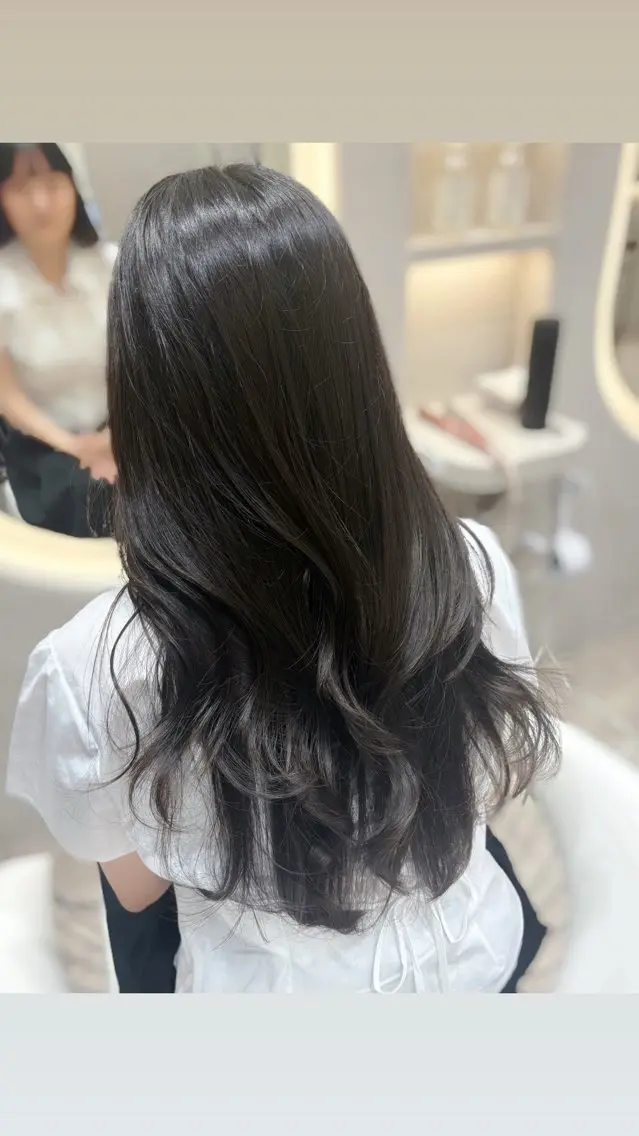ロング カット トリートメント ヘアセット 上品♡韓国レイヤー 🤍のの🤍のヘアスタイル