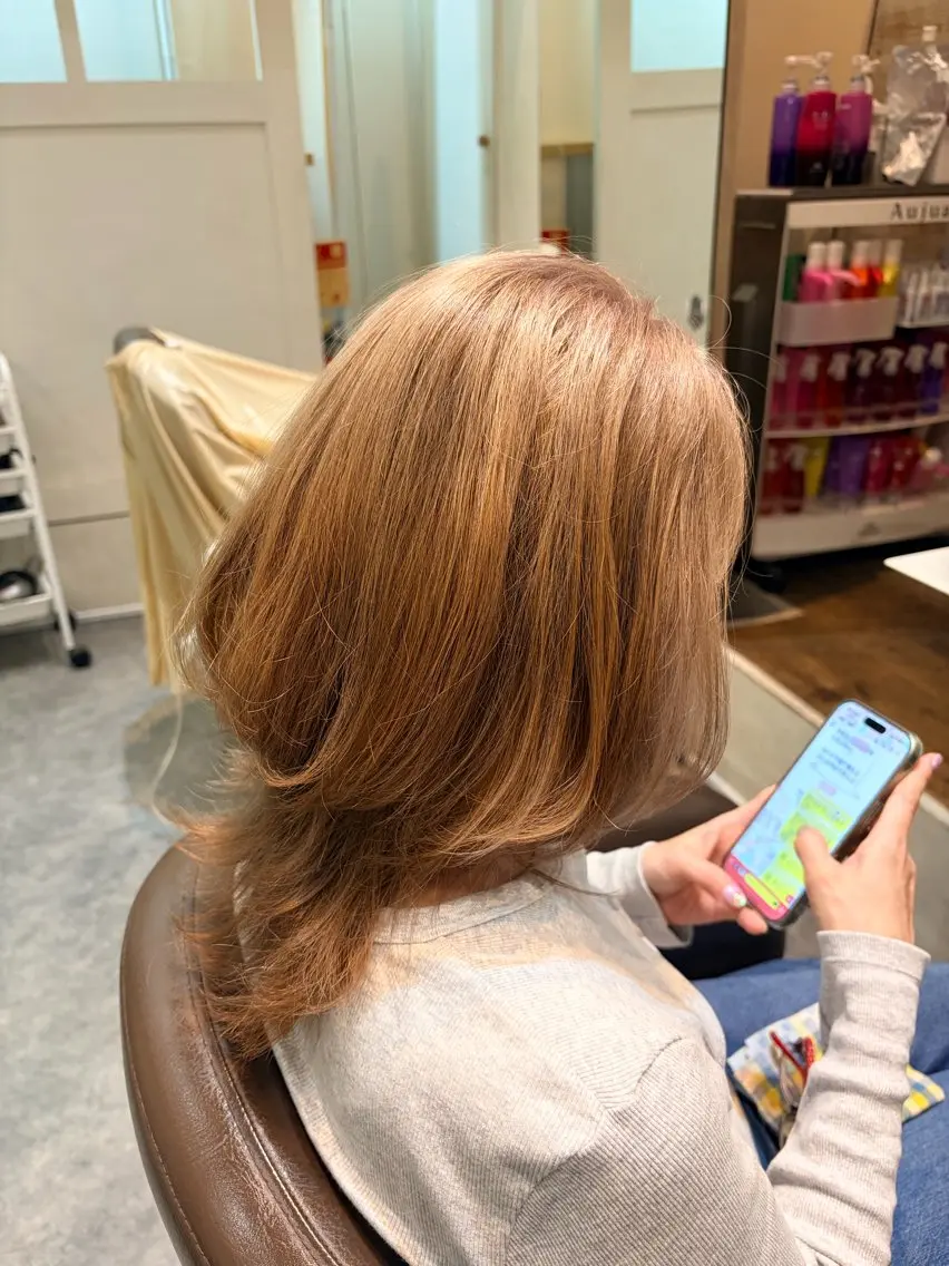 ミディアム カラー ブリーチ ヘアカラー コスパ◎/ナチュラル カラー/グレイ/佑壮のヘアスタイル